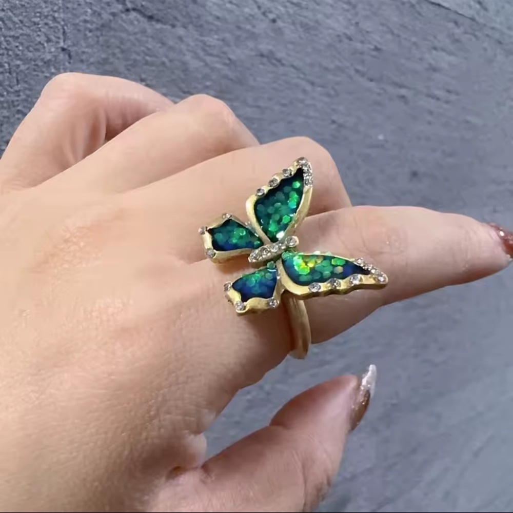 Antique Butterfly Midnight Ring
